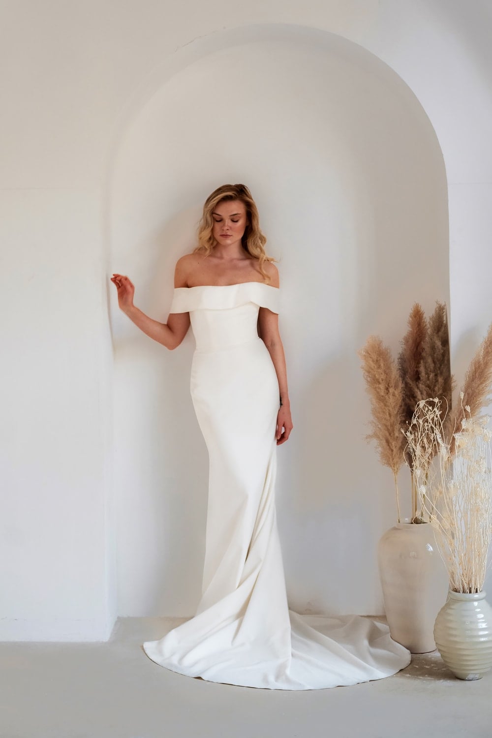 Audrey simple and elegant wedding dress Love Spell Design Bridal Shop Near Me Wedding Dress Shops London Wedding Dresses Lace Wedding Dress Lace Boho Wedding Dresses Boho Wedding Dress Boho Dress Wedding 3 3