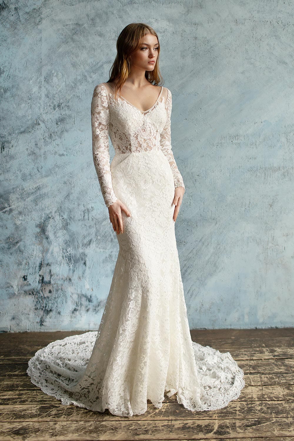 A-line Scoop Long Sleeve Wedding Dresses White Satin Bridal Gowns CBD3 –  SELINADRESS