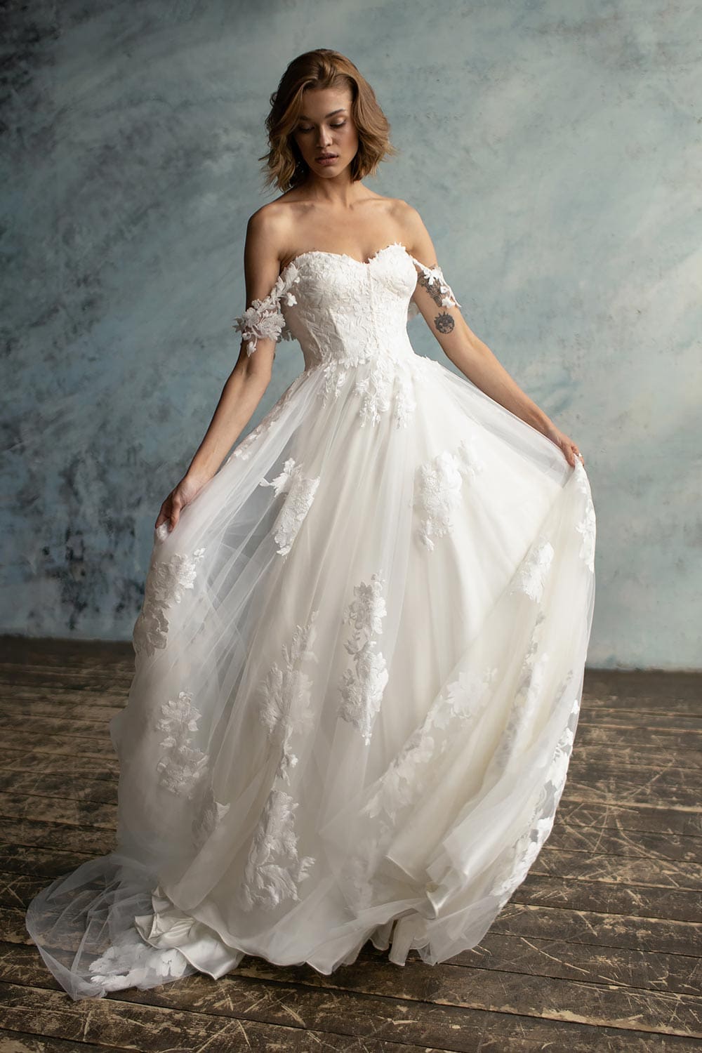 Emilie a-line dress for a wedding Love Spell Design boho wedding dress, bridal shop near me, wedding dress shop