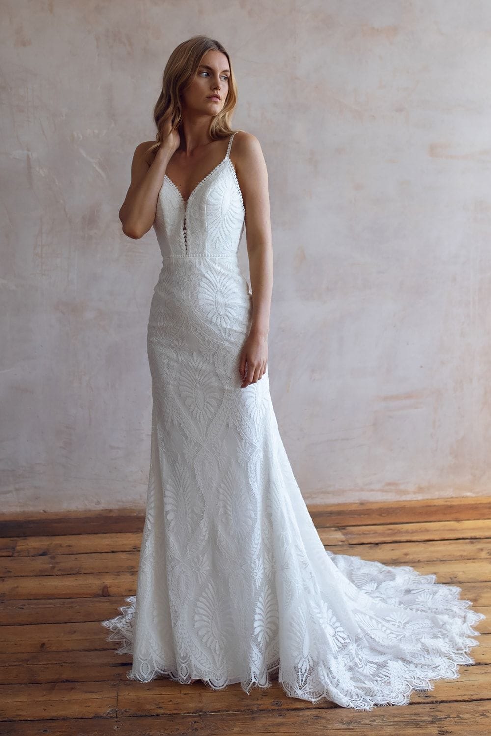 Boho mermaid wedding clearance dress