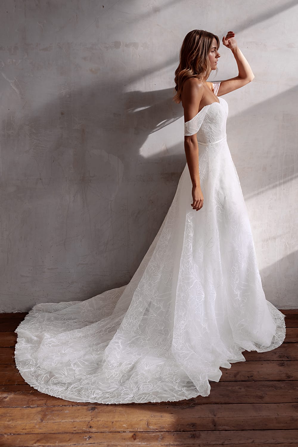 Boho Wedding A line Wedding Dress With Removable Sleeves Bridal