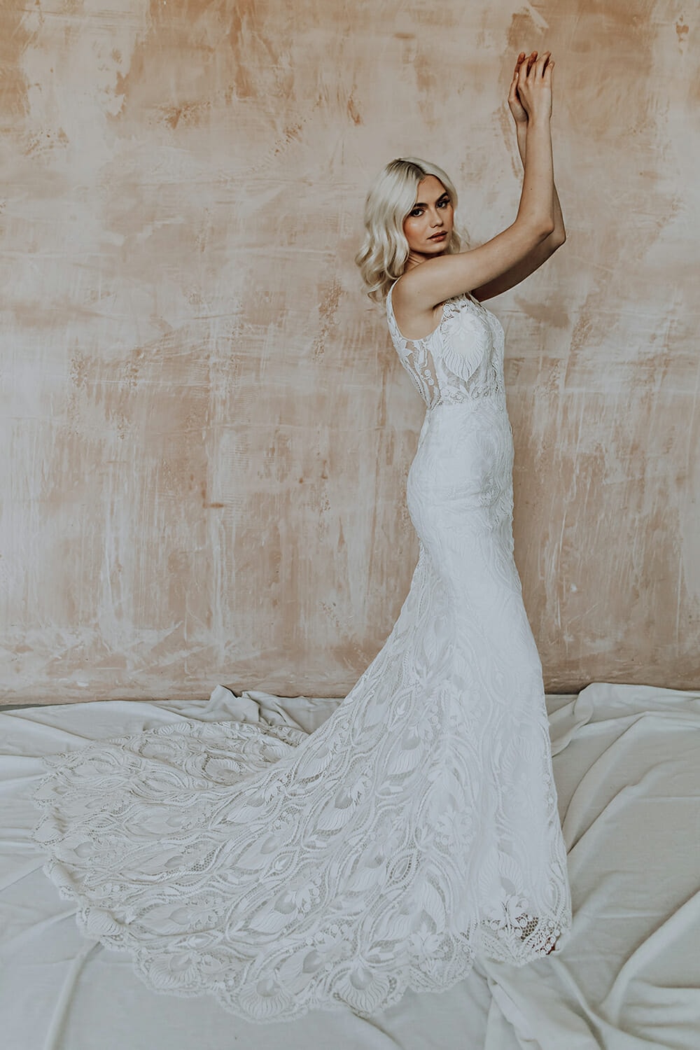 Modern Boho Wedding Dress With Removable Sleeves Bridal Shop London