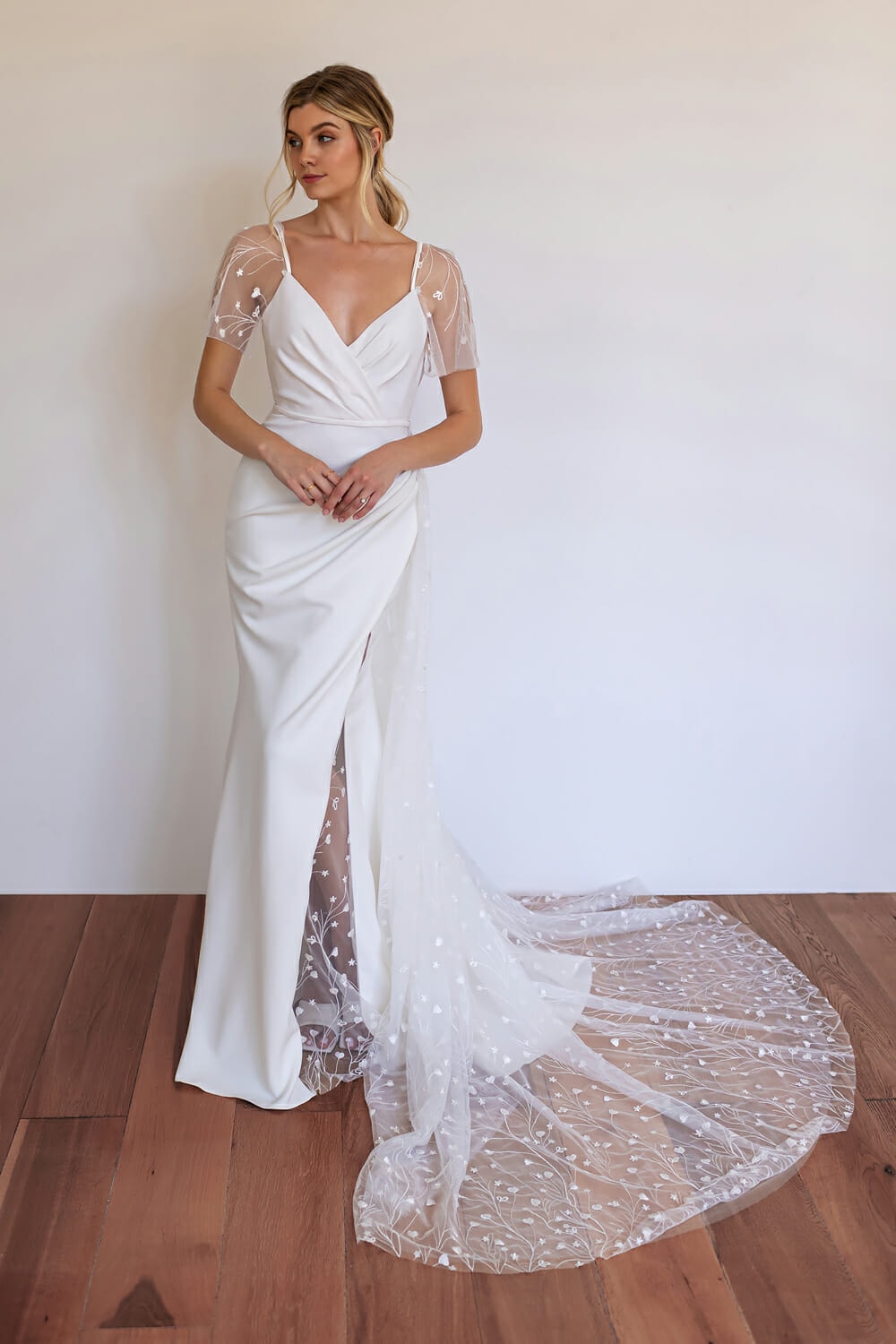 Beau simple wedding dress with sleeves Wedding Dresses Love