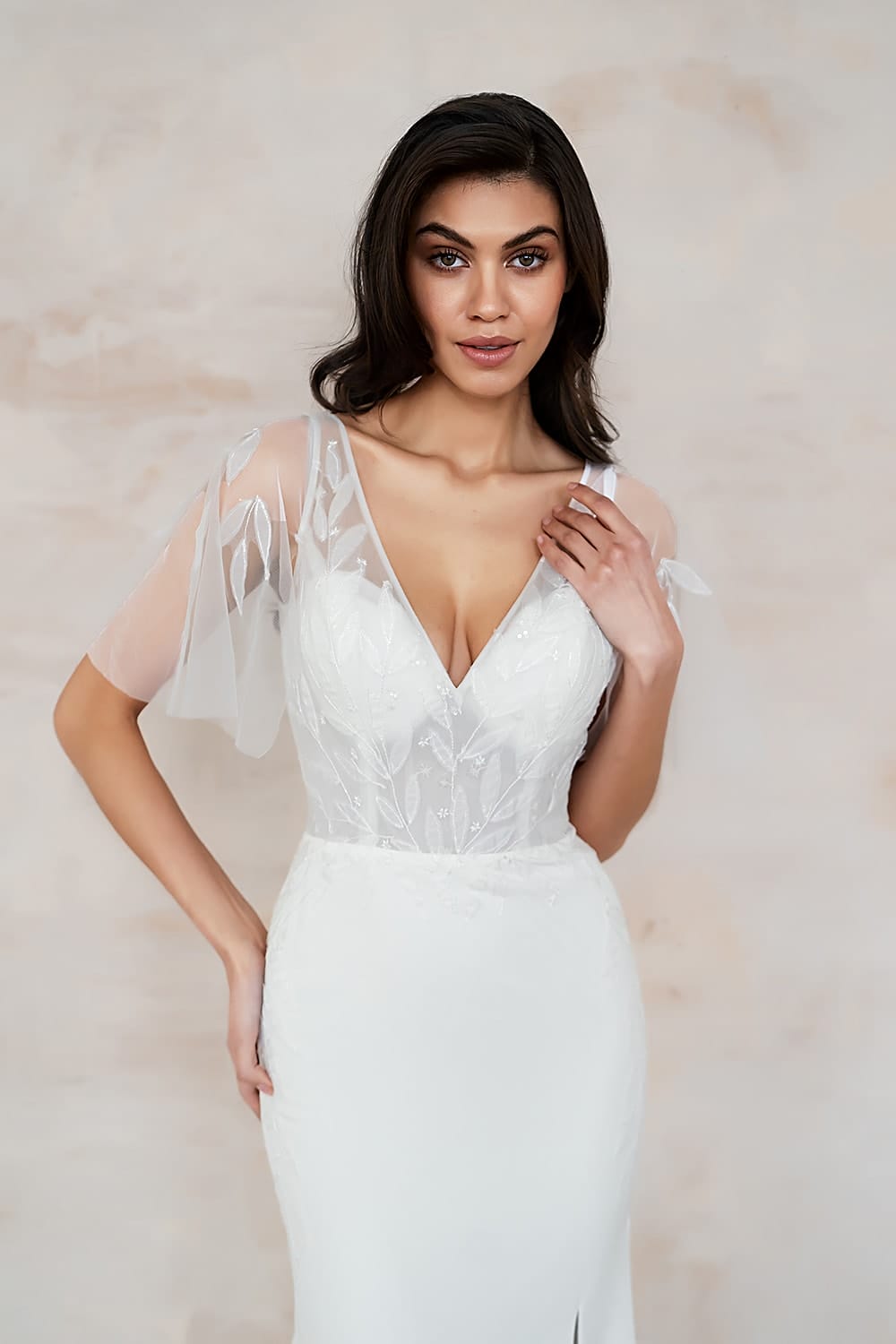 Franki UK30322 - Wedding Dress V-Neck Long Sleeve Wedding Dresses - 10 Love Spell Design Franki UK30322 Wedding Dress V Neck Long Sleeve Wedding Dresses 10 Love Spell Design