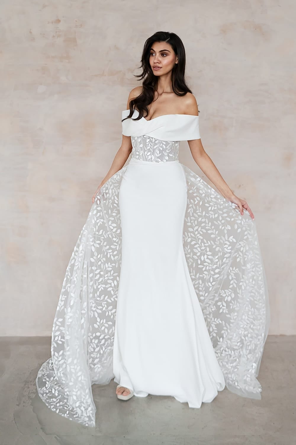 Imogen UK30178 Wedding Dress With Detachable Skirt Wedding Dress With Overskirt 4 Love Spell Design