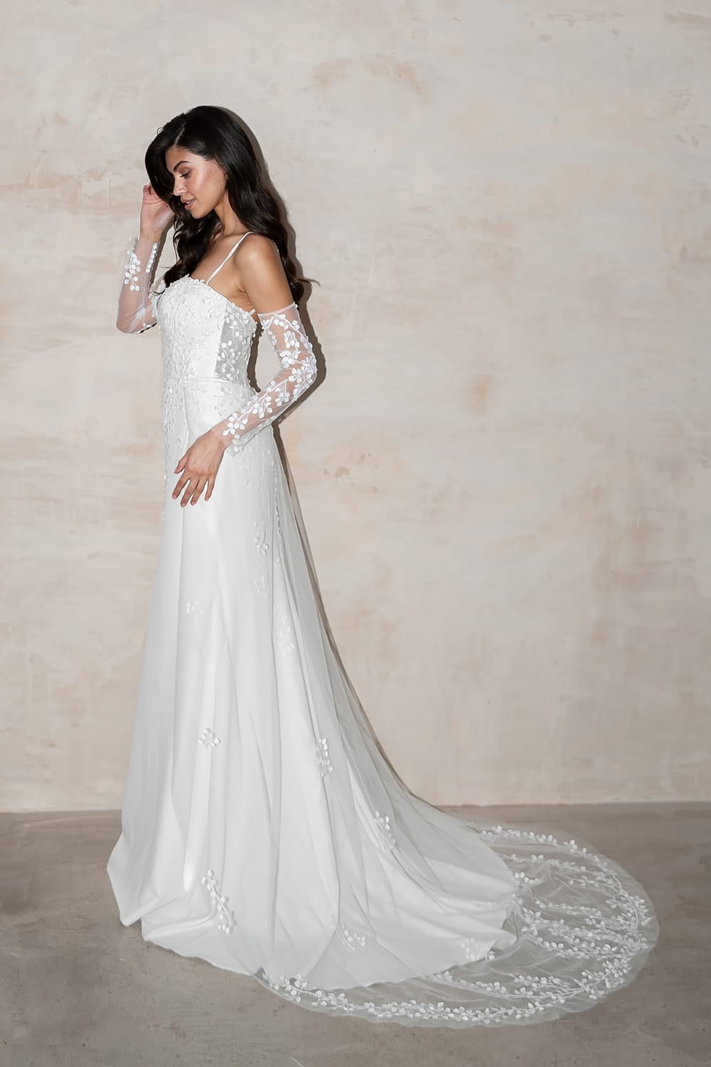 Kaia UK30314 Boho Wedding Dress Long Sleeve Wedding Dress V Neck 24 Love Spell Design