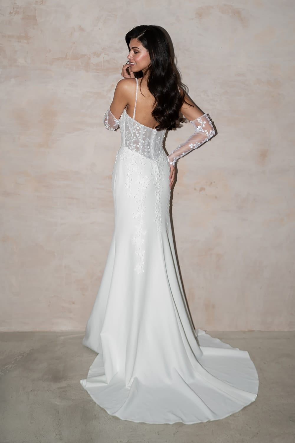 Kaia UK30314 Wedding Dress Detachable Skirt Boho Wedding Dress With Sleeves 13 Love Spell Design