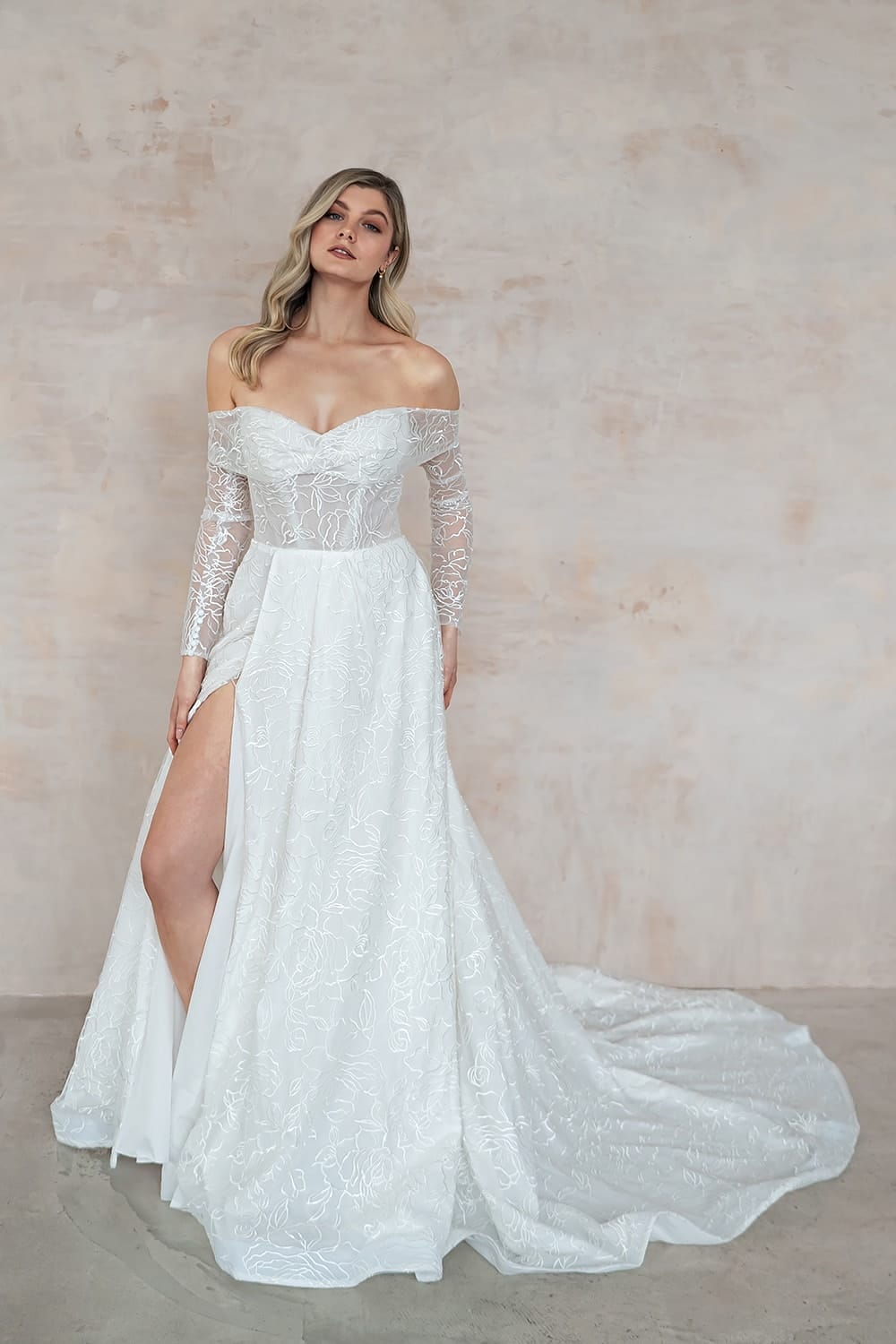 Marlowe UK30310 Wedding Dress Lace Wedding Dress Long Sleeves 2 Love Spell Design