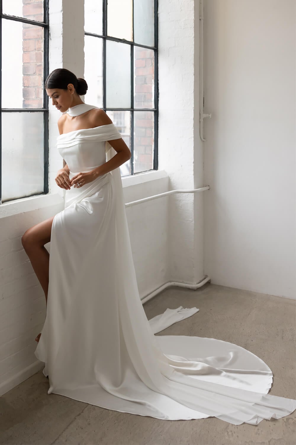 Mia simple satin wedding dress Love Spell Design IMG 1244t Love Spell Design