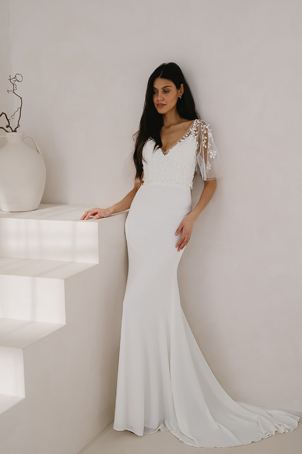 Jill UK30343 - 1 - Wedding Dress V-Neck Boho Wedding Dress Love Spell Design Jill UK30343 1 Wedding Dress V Neck Boho Wedding Dress Love Spell Design